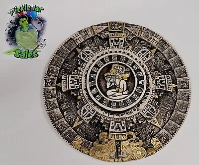 Aztec Sun Stone Ceramic Calendar Maya Mexico Decorative Wall Plaque Art 14  • $49