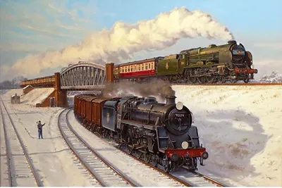 Lord Nelson Southern Railway Engine Locomotive Steam Train Christmas Xmas Card • £1.95