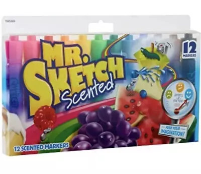 NEW Mr. Sketch Chisel Tip Scented Markers 12-Color Set FRUITY SCENTS  ALL AGES • $7.99