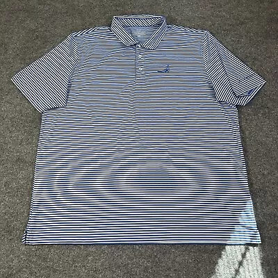 Vineyard Vines Shirt Mens XXL Blue Striped Short Sleeve Performance Golf Polo • $22.98