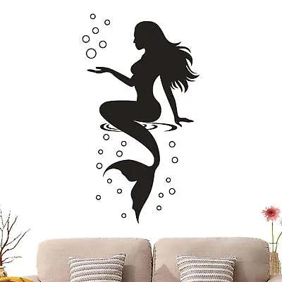 Mermaid Wall Sticker PVC Waterproof Removable Decal For Bathroom Decoration • $8.91