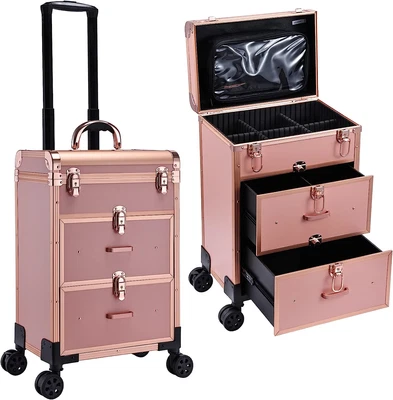 $143.80 • Buy Adazzo Professional Rolling Makeup Train Case With Drawers Large Cosmetic Trolle