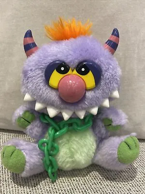 Vintage Tara Toys Kuddlee Uglee 6  Plush My Pet Monster Leash Purple Orange Hair • $59.95