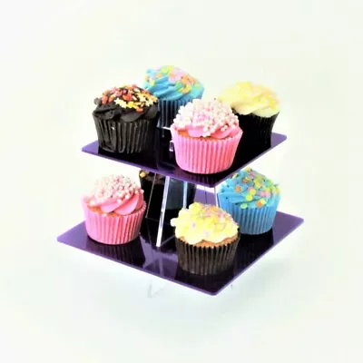 Small Square Tiered Cupcake Stands - Acrylic - 56 Colour Options - Pastries • £16.35