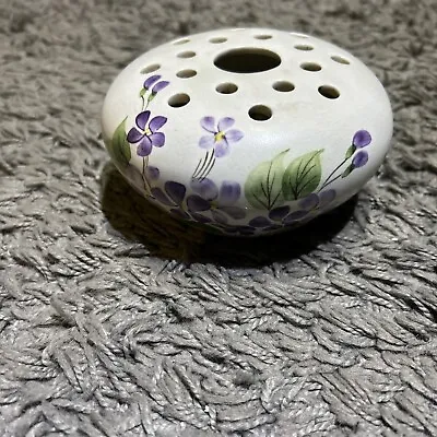 Vintage Radford Pottery Posy Bowl. Purple Flowers Hand Painted. • £2.99