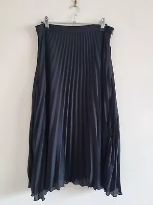 Ghanda Co Womens Black Pleat Midi Skirt Size M • $20