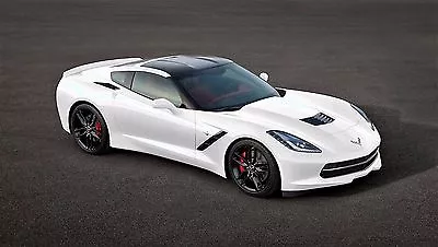 2017 Chevrolet Corvette White With Black 24X36 Inch Poster • $23.99