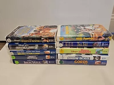 Lot Of 10 Disney VHS Video Tapes Gordy Snow Dogs Tall Tale Mary Poppins • $14.99