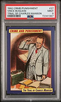 1992 Crime And Punishment Trial Of Charles Manson VINCE BUGLIOSI #27 PSA 9 MINT • $99.99