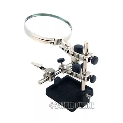 Heavy Duty Helping Hands - 3rd Hand Magnifier 3.5  Magnifying Glass Soldering • £7.99