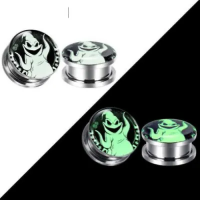 Pair Classic Horror Monster Luminous Ear Gauges Plugs Ear Tunnels Body Jewelry • $16.37