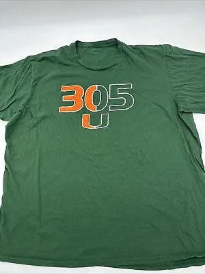 Miami Hurricanes T-Shirt Men 3X-Large Green Fanatics 305 Football College …#1787 • $5.40