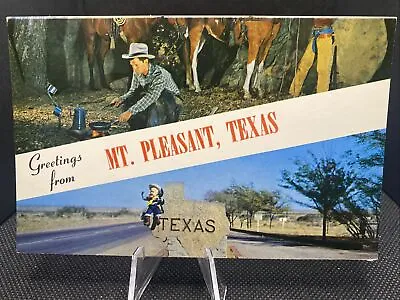 Greetings From Mt. Pleasant Texas Postcard D5 • $4.60