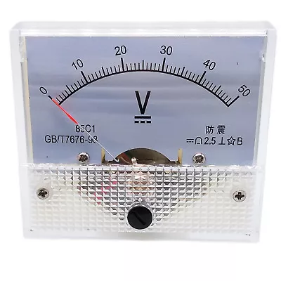 US Stock Analog Panel Volt Voltage Meter Voltmeter Gauge 85C1 0-50V DC • $12.73