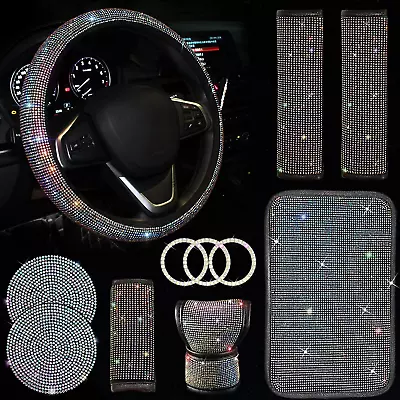 11 Pcs Bling Car Accessories SetBling Car Accessories Set For Women Bling Stee • $34.23