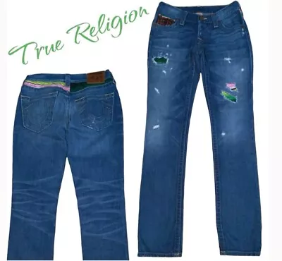 TRUE RELIGION Brianna Baja Button Fly Boyfriend Jeans - Women’s 24 • $22.75