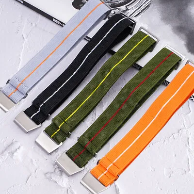 Sport Replacement Watch Band With Elastic Woven Nylon Strap And Stainless... • $12.59