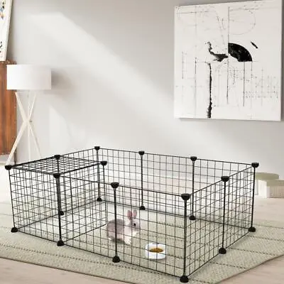 12 X Metal Panels Dog Playpen Crate Fence Pet Play Pen Exercise Cage Wire Yard • $24.59