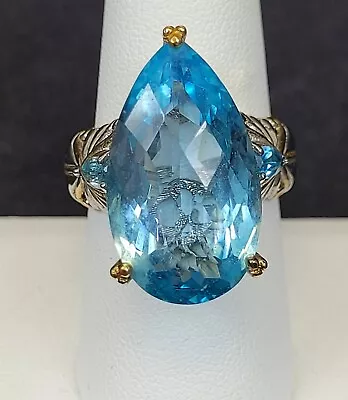 NH Sterling Silver 925 Blue Topaz Ring Fashion Jewelry Size 9 US ~ T725H • $34.95