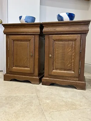 Stunning Pair French Louis Philippe Style Cupboard Bedside Tables Cabinet Sturdy • £295