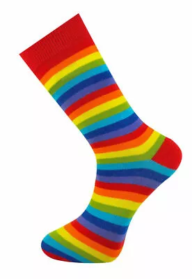 Rainbow Socks Striped Novelty Stripey Multi Colour Pattern Ankle Men Women Sizes • £8.03