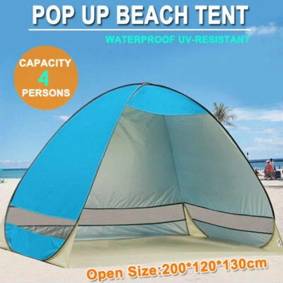 Pop Up Beach Tent Canopy UV Camping Fishing Mesh Sun Shade Shelter 4 Persons • $20.99