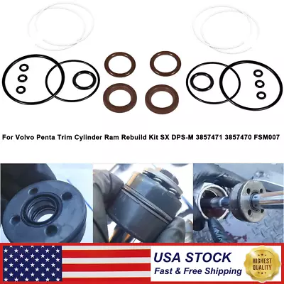 For Volvo Penta Trim Cylinder Ram Rebuild Kit SX DPS–M 3857471 3857470 FSM007 • $78.69