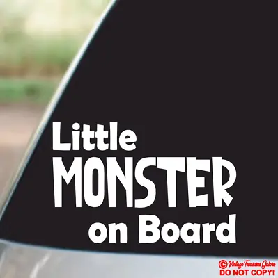 LITTLE MONSTER ON BOARD Vinyl Decal Sticker Car Rear Window Bumper BABY KIDS JDM • $2.99