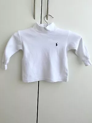 Polo Ralph Lauren Vintage Baby Boy's White High-neck T-shirt (6-12 Months) • £7.99