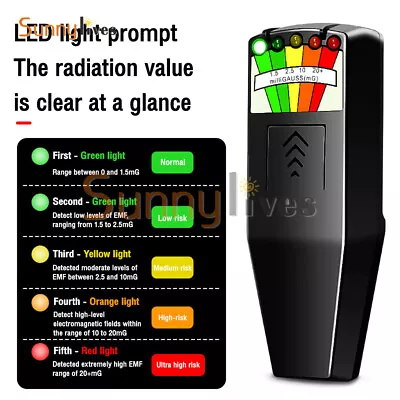 Portable Electromagnetic Magnetic Field Detector 5-colour Indicator EMF Meter K2 • $29.03