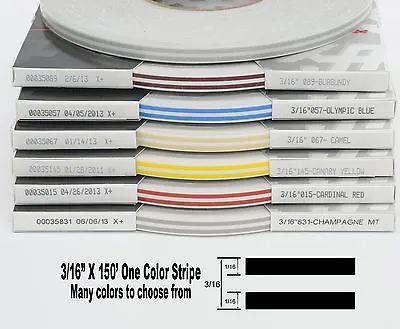 $14.15 • Buy 316 3/16  X 150' Roll Of Thin Accent Pinstripe Stripe In Many Colors