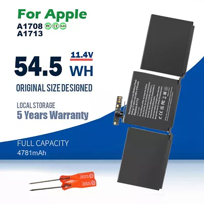 A1708 A1713 Laptop Battery For MacBook Pro 13  Late 2016 Mid 2017 EMC 2978 3164 • $31.90