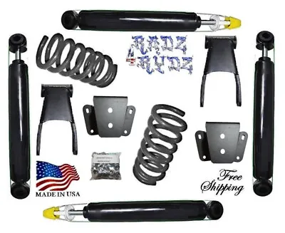 1973-1979 Ford F100 F150 3  Drop Lowering Springs 4  Shackles Hangers Shocks Kit • $589.90