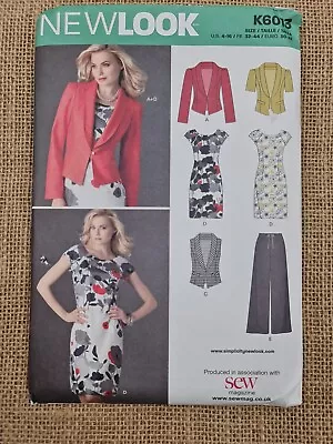 New Look K6013 Sewing Pattern Jacket Dress Trousers Waistcoat Size 4-16 Uncut • £6