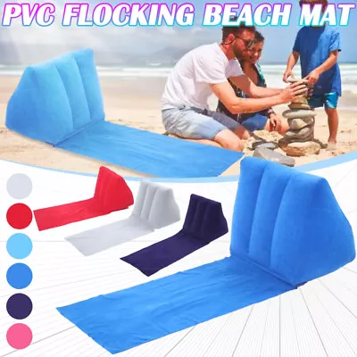 Camping Chill Wedge Inflatable Beach Chair Festival Lounger Pillow Seat Cushion • £7.79