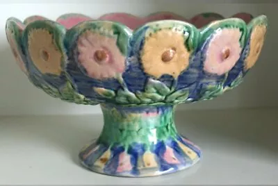 Pretty/Old Majolica ETRUSCAN Daisy Compote Circa 1880s • $199