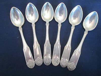 SET 6 DEMITASSE SPOONS! Vintage MAGNUS AASE Silverplate Norway SHELL Pat. LOVELY • $50