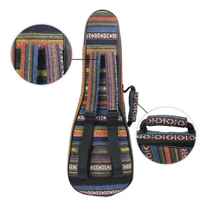 Ethnic Style Thicken Ukulele Bag Case Backpack 21 23 26 Inch Ukelele Mini Guitar • $26.79