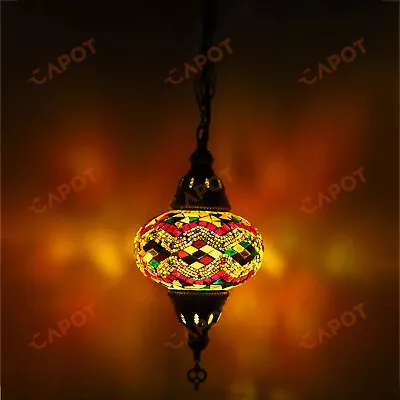 £42.99 • Buy Turkish Moroccan Mosaic Ceiling Hanging Pendant Light Fixture Lamp Lantern