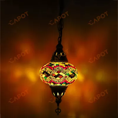 £48.95 • Buy Turkish Moroccan Mosaic Ceiling Hanging Pendant Light Fixture Lamp Lantern