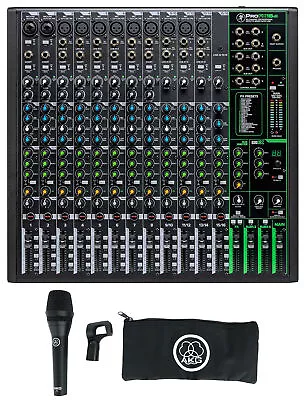 Mackie ProFX16v3 16-Channel 4-Bus Effects Mixer W/USB ProFX16 V3+AKG Microphone • $494.99