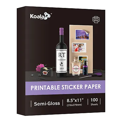 Lot Koala Semi-Gloss Sticker Paper For Inkjet Laser Printer White Photo Sticker • $68.99