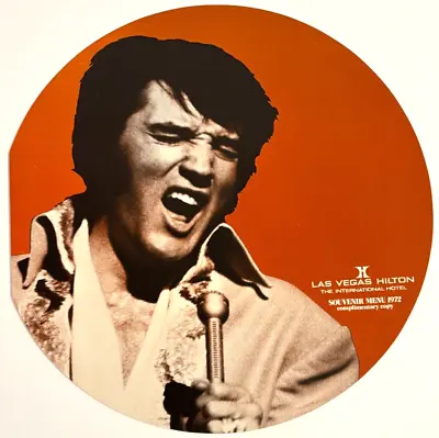 Elvis Presley Las Vegas Hilton Souvenir Menu ~ 1972 - Orange • $200