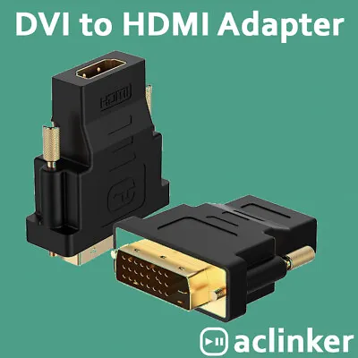 ACL DVI-D To HDMI Adapter Gold-Plated 1080P Male To Female Converter • $3.95