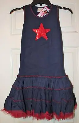 NWT Ooh! La La! Couture 4th Fourth Of July Navy Blue Tulle Dress 12 Yrs. • $59.99