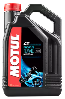 Motul 3000 4T Mineral Motorcycle Oil 10W-40 | 4 Liter | 107693 • $43.98