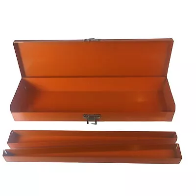 Vintage Orange Metal Tool Box Storage Case For Sockets And Small Tools • $32.99