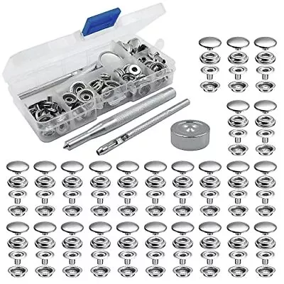 DLAND 25 Sets 15mm Metal Snap Button Tool Leather Snap Fasteners Kit With 3 P... • $13.98