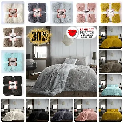 £15.49 • Buy Soft Cosy Fur Fleece Duvet Cover Thermal Warm Quilt Bedding Set Throw All Size
