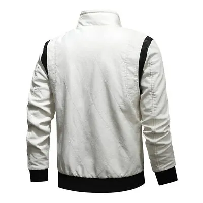 Men's Jacke Embroidery Motorcycle Jacket Men Leather Mens Jackets • $82.30